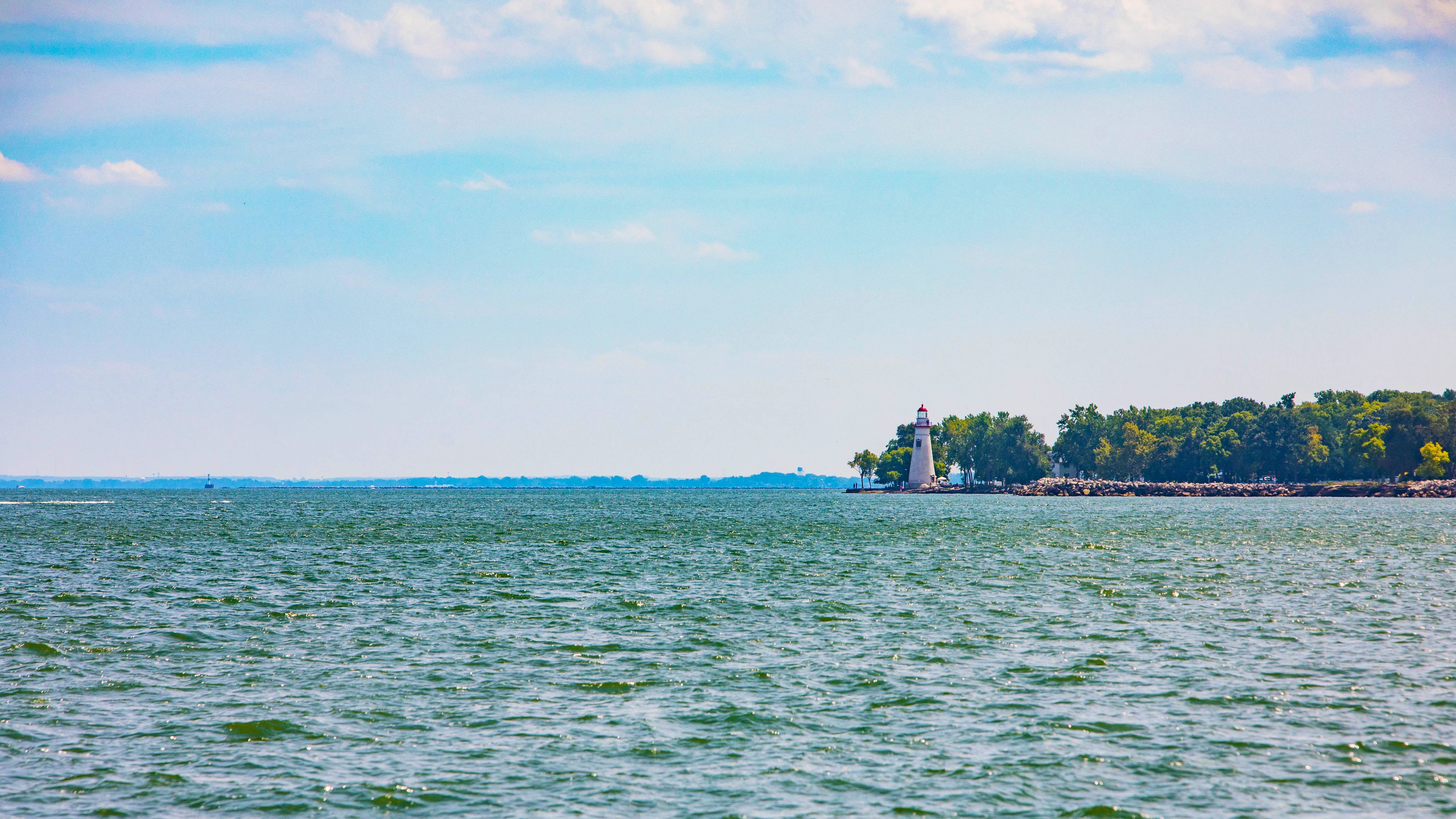 Charter fishing boat on Lake Erie near Sandusky, Ohio